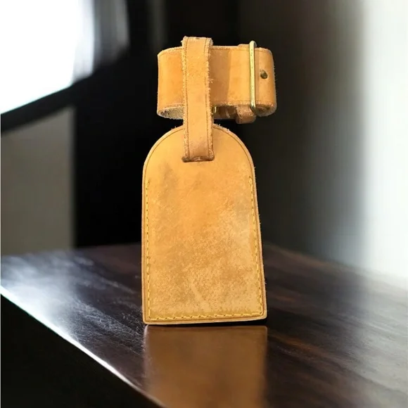 Louis Vuitton Tan Leather Luggage Tag - Picture 2 of 2